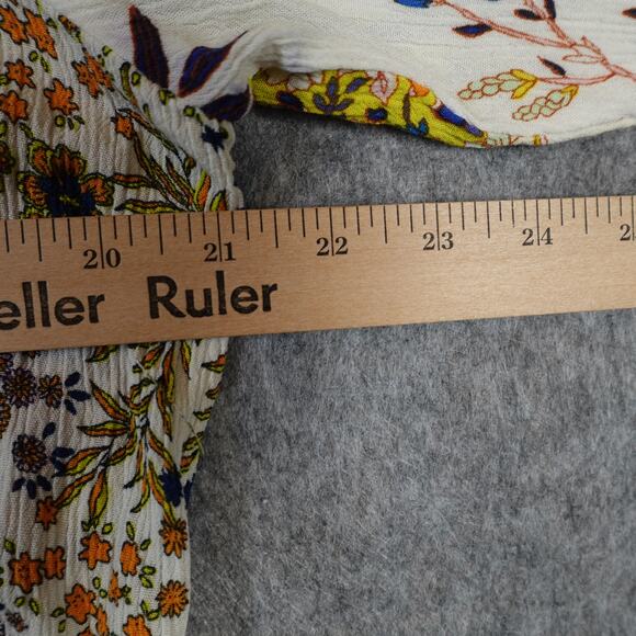 Fig and Flower Top Womens Extra Large Paisley Floral TUnic Long Sleeve Button Up - Picture 7 of 9